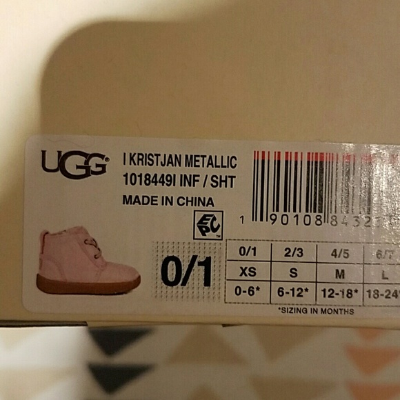 Ugg Baby Girl Kristjan Metallic Booties  0-6M - Picture 3 of 3